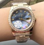 Copy Rolex Datejust All Gold Diamond Bezel / Diamond Markers Man's Watch